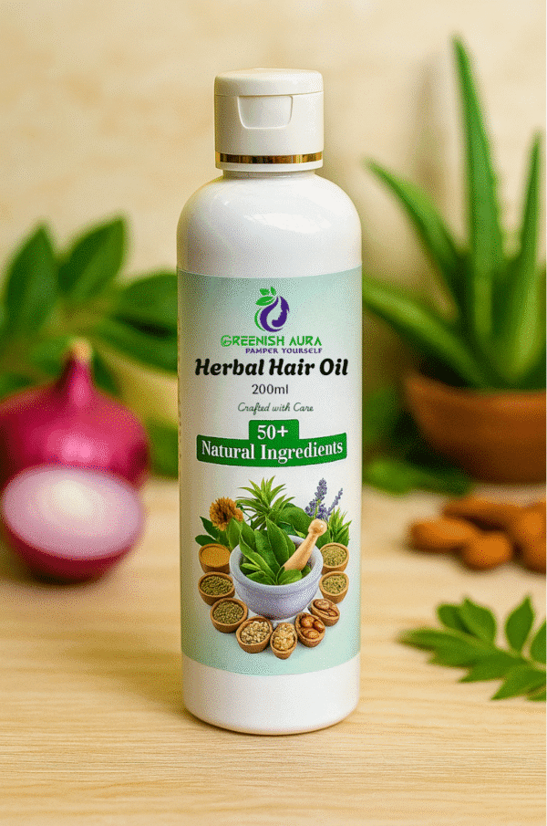 Greenish Aura Herbal Hair Oil for Hair Fall Control