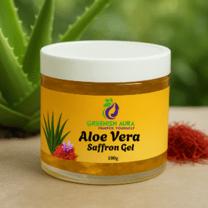 Ayurvedic aloevera saffron gel for glowing skin – infused with turmeric, aloe, and saffron