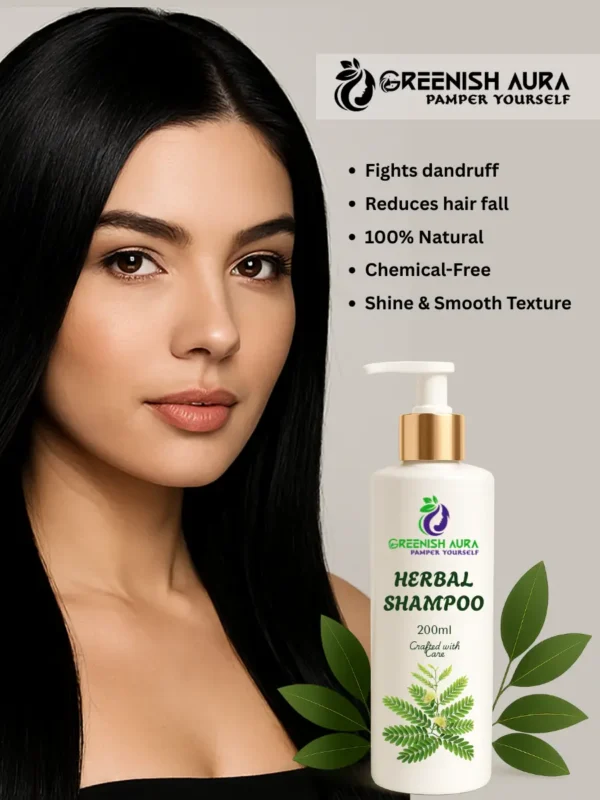 GreenishAura Herbal Arappu Shampoo with natural Ayurvedic ingredients, designed for dandruff control and hair strengthening