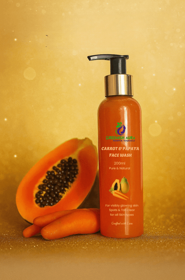 Carrot and Papaya Face Wash for Brightening Greenish Aura