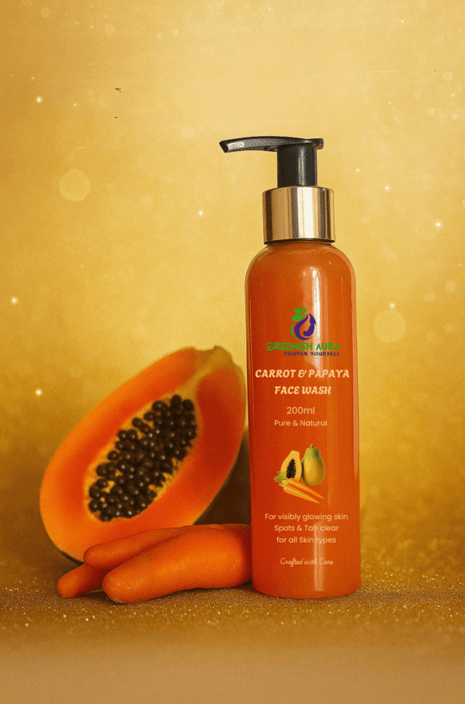 Carrot and Papaya Face Wash for Brightening Greenish Aura