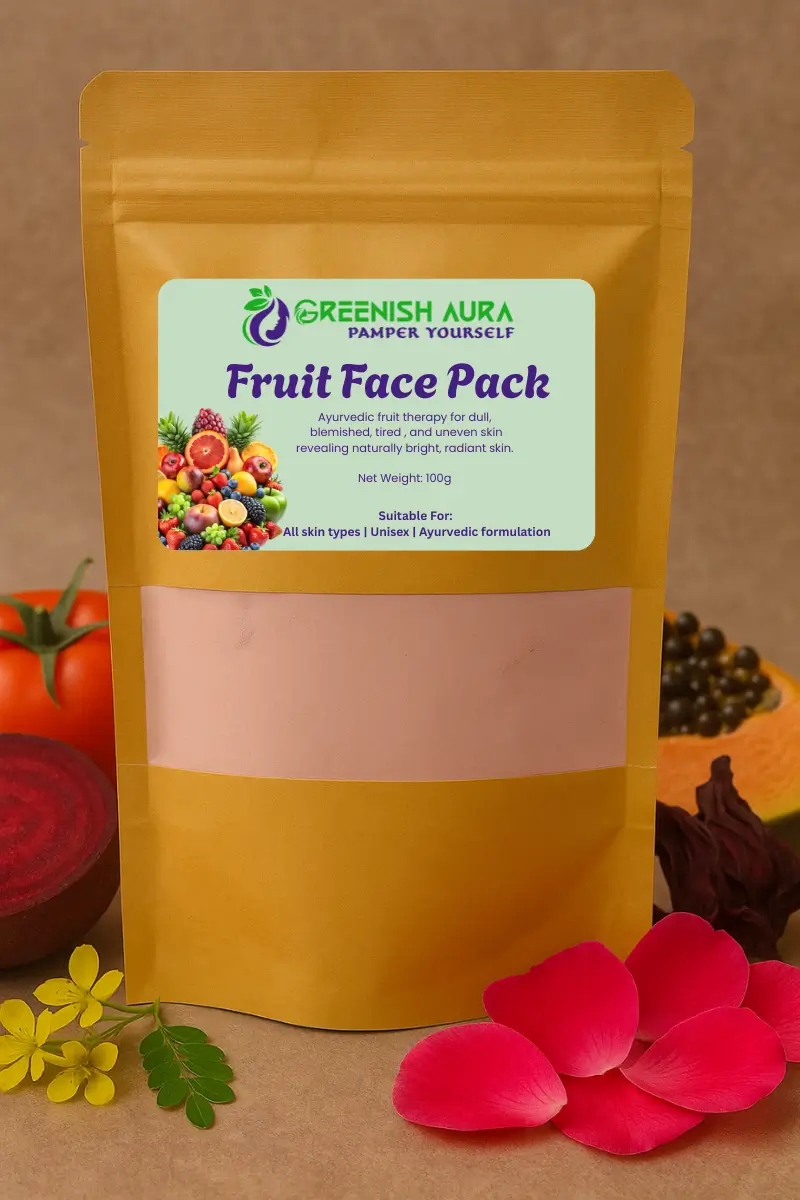 Fruit Face Pack for Glowing Skin All Skin Types Gentle & Brightening Formula by greenishaura