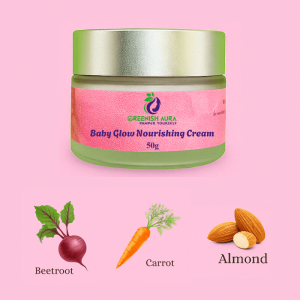 "Baby Glow Nourishing Cream by Greenish Aura – gentle herbal moisturizer for baby’s soft, radiant skin